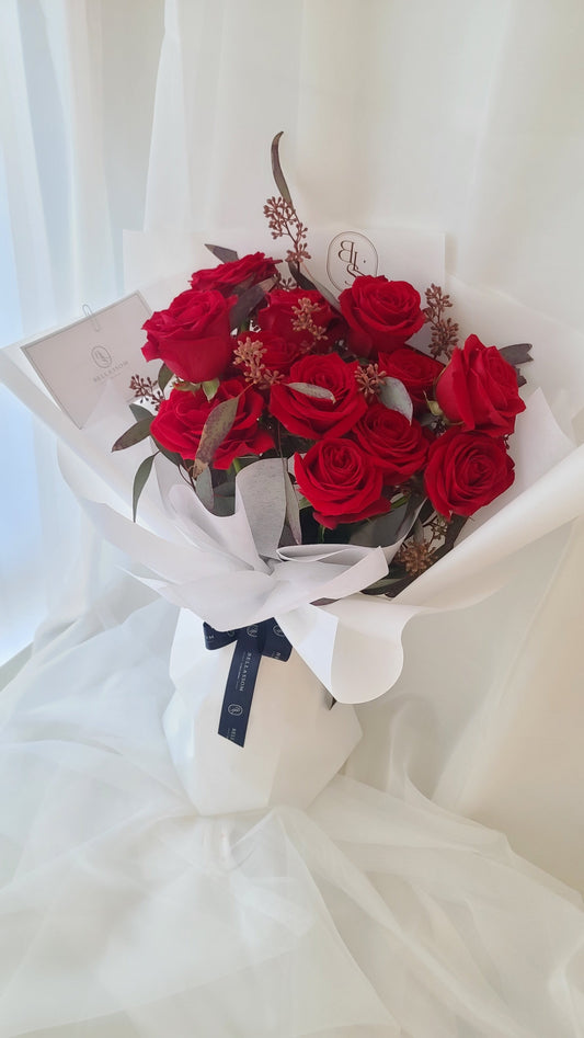 Rose with Eucalytus Bouquet